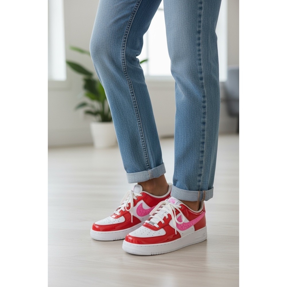Nike Air Force 1 Athletic Shoes Youth Size 6.5 Women's Size 8 Orange & Pink - Picture 2 of 13